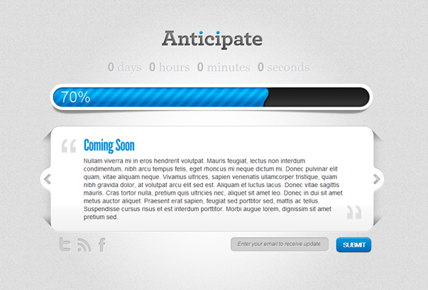 Anticipate coming soon theme for WordPress