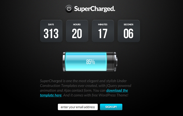 Super charged coming soon theme