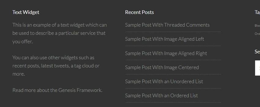 How to Add a 3 Column Widgetized Footer in Genesis Theme