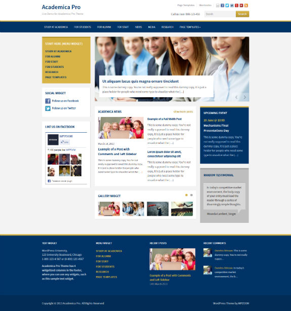 Academica Pro — Education WordPress Theme