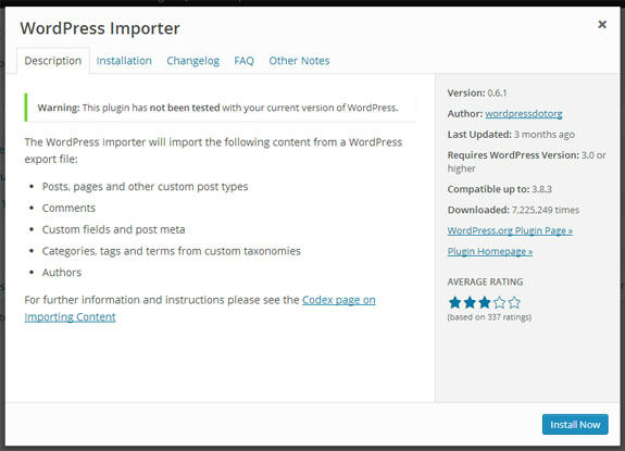 Importir WordPress