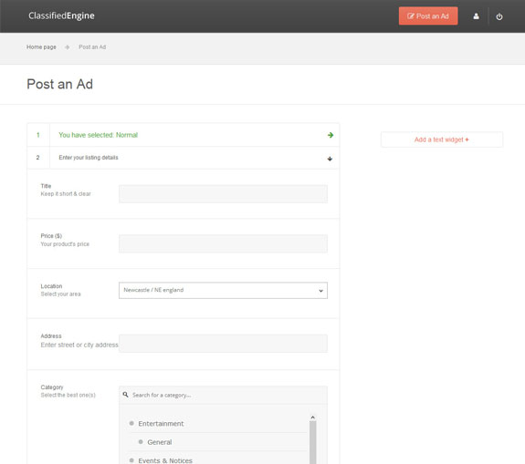 ClassifiedEngine post and Ad