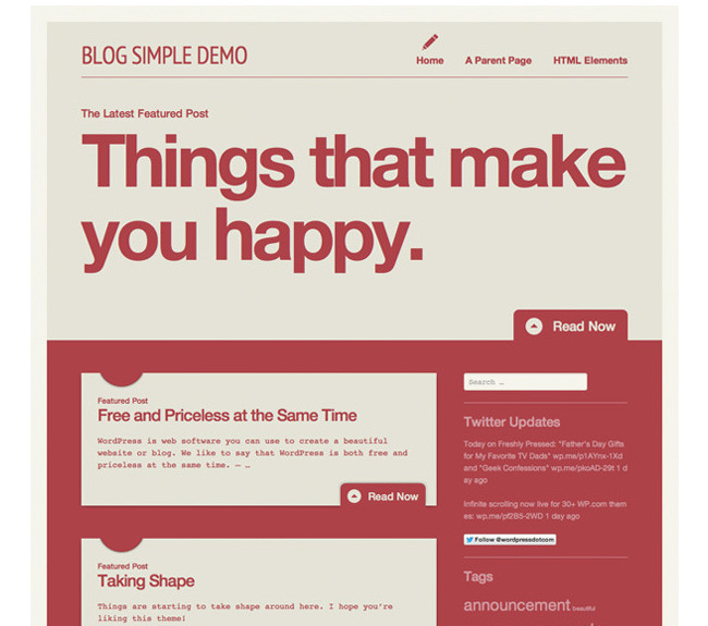 Blog Simple - A Premium Blogging Theme From Automattic