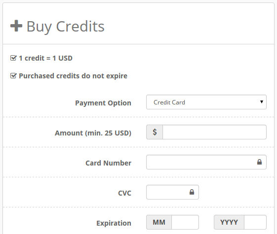 Buying Credits