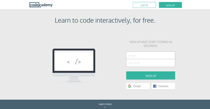 CodeAcademy homepage