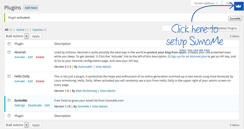 Configure SumoMe