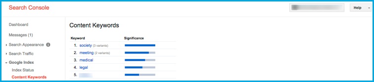 Google Search Console-Keywords