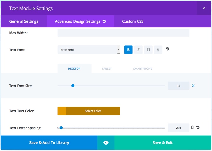 Divi Builder Text Module Customization