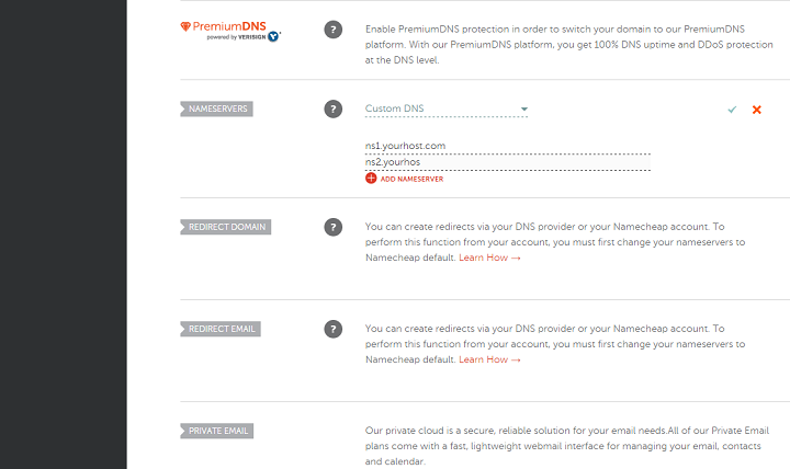 Change Your Nameservers Namecheap