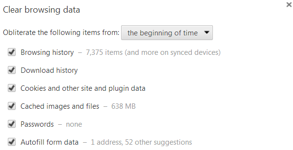 Clear Browsing Data