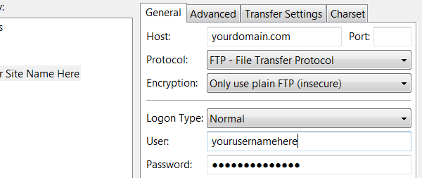 FileZilla Settings