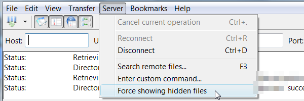 Force Showing Hidden Files