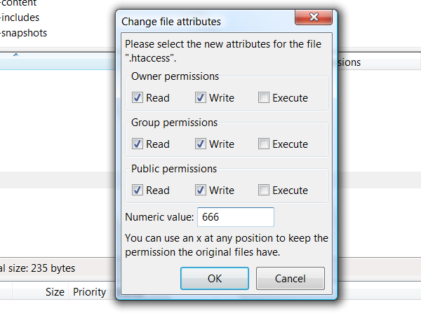 .htaccess File Writable