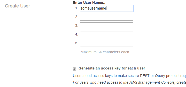 AWS IAM New User