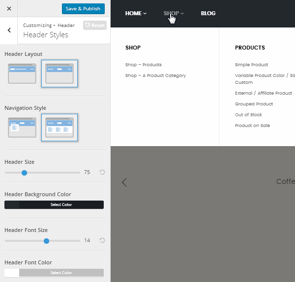 Merchandiser Header Styles