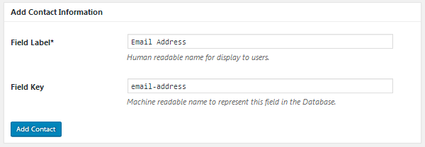 ProfilePress - Contact Info Custom Profile Field