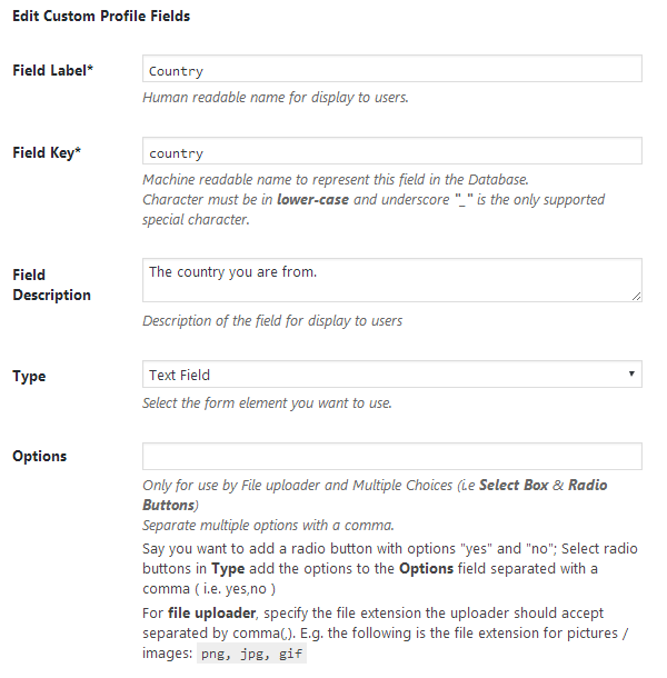 ProfilePress - Country Profile Field