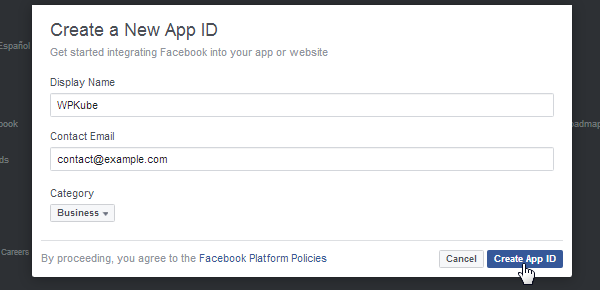 ProfilePress - Facebook - Create App ID