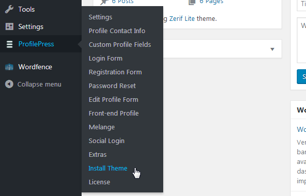 ProfilePress - Install Theme
