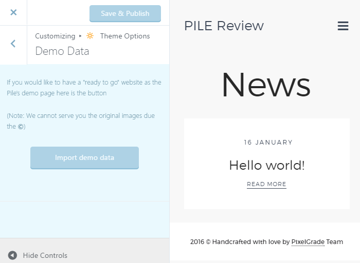 PILE Review Demo Import 01