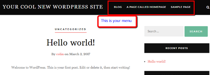how to add new wordpress menu
