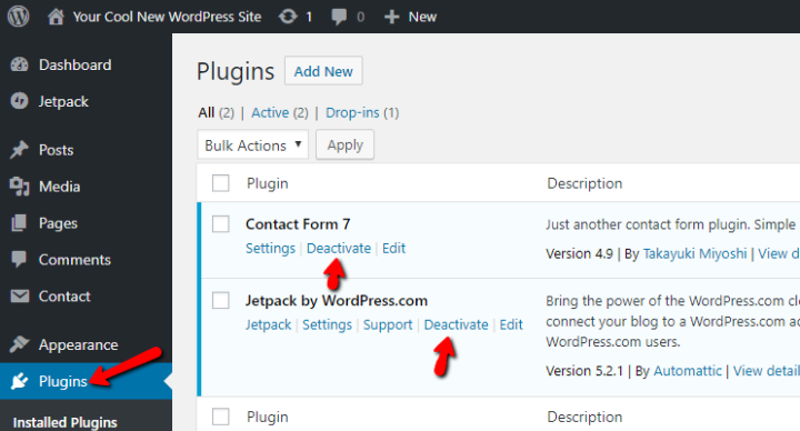 how to deactivate a wordpress plugin