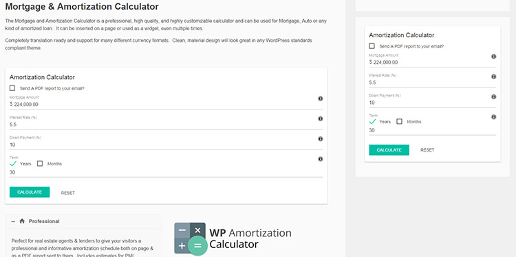 wp amortization calc