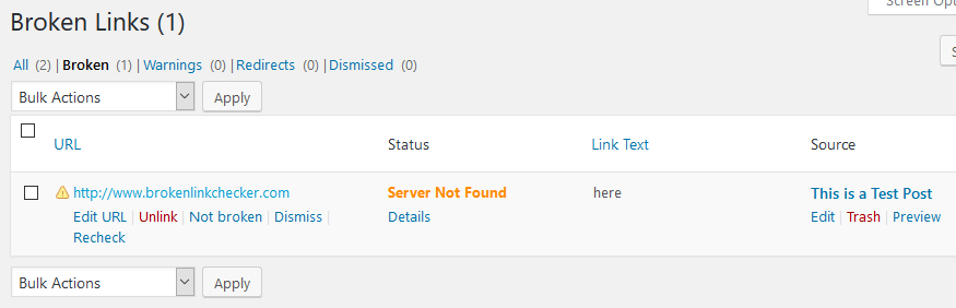 Broken Link Checker WordPress Plugin - Broken Link