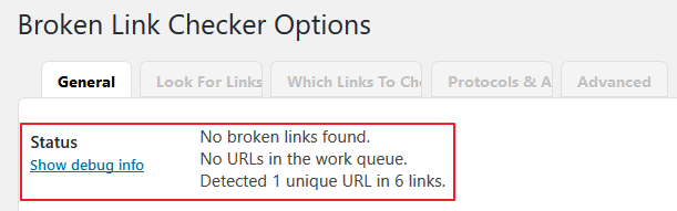 Broken Link Checker WordPress Plugin - Website Status