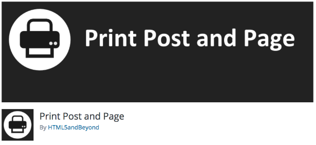 Print Post and Page