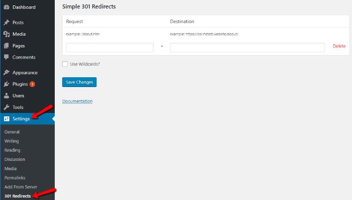 simple 301 redirects