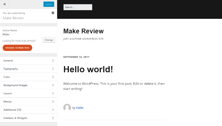 make review -customizing your theme