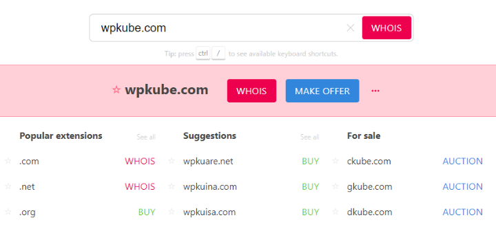 choose a domain name that's available