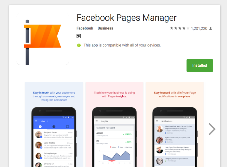 facebook pages manager