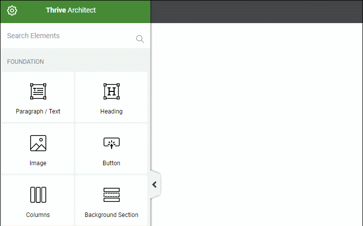 adding an element in thrive architect