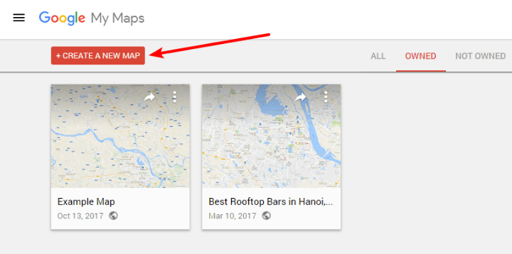 Comment créer un nouveau Google My Maps?