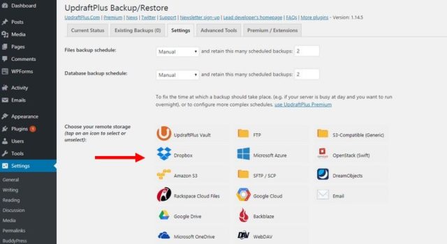 updraft plus connect dropbox updraft plus connect dropbox