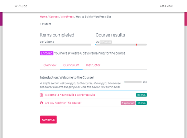 LearnPress - Enrolled Student