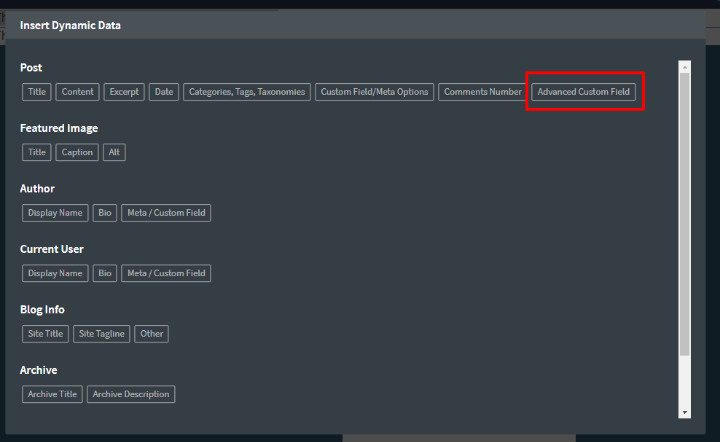 oxygen 2.1 acf integration