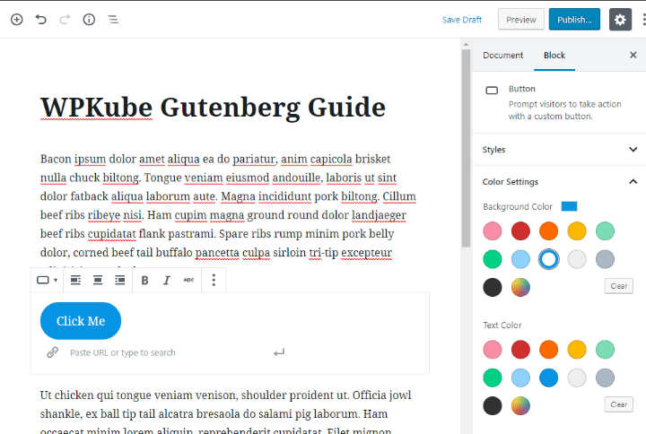 gutenberg button