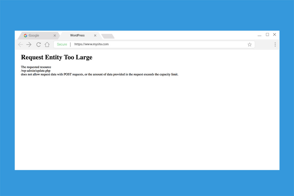 413 Request Entity Too Large WordPress Error