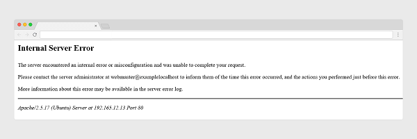 500 internal server error example