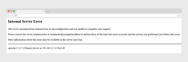 500 internal server error email