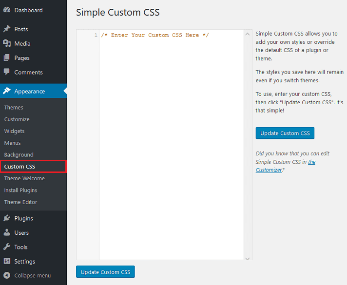 simple custom css