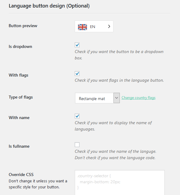 language button design