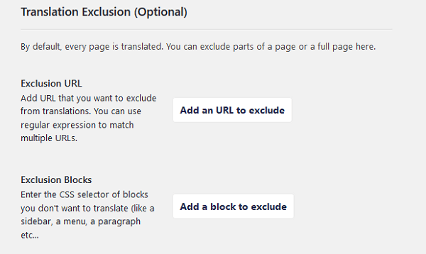 translation exclusion
