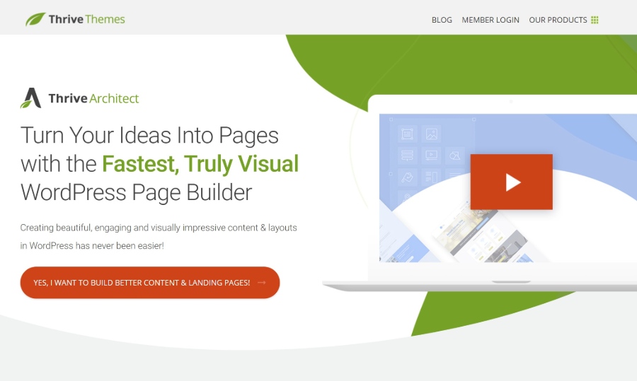 Thrive Architect WordPress landing page plugin