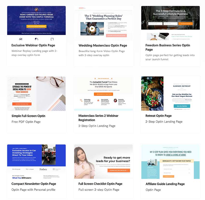 OptimizePress Landing Page Examples