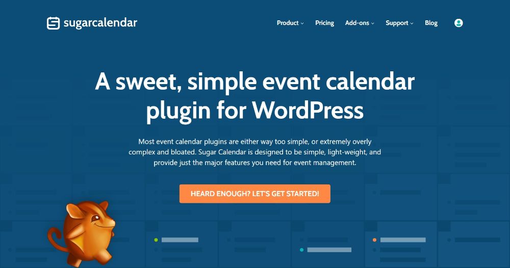 Sugar Calendar plugin homepage