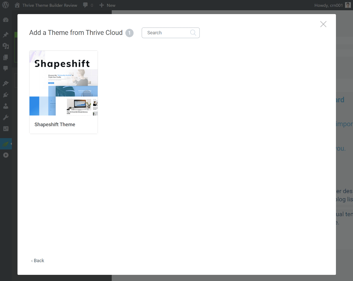 Choose Shapeshift theme